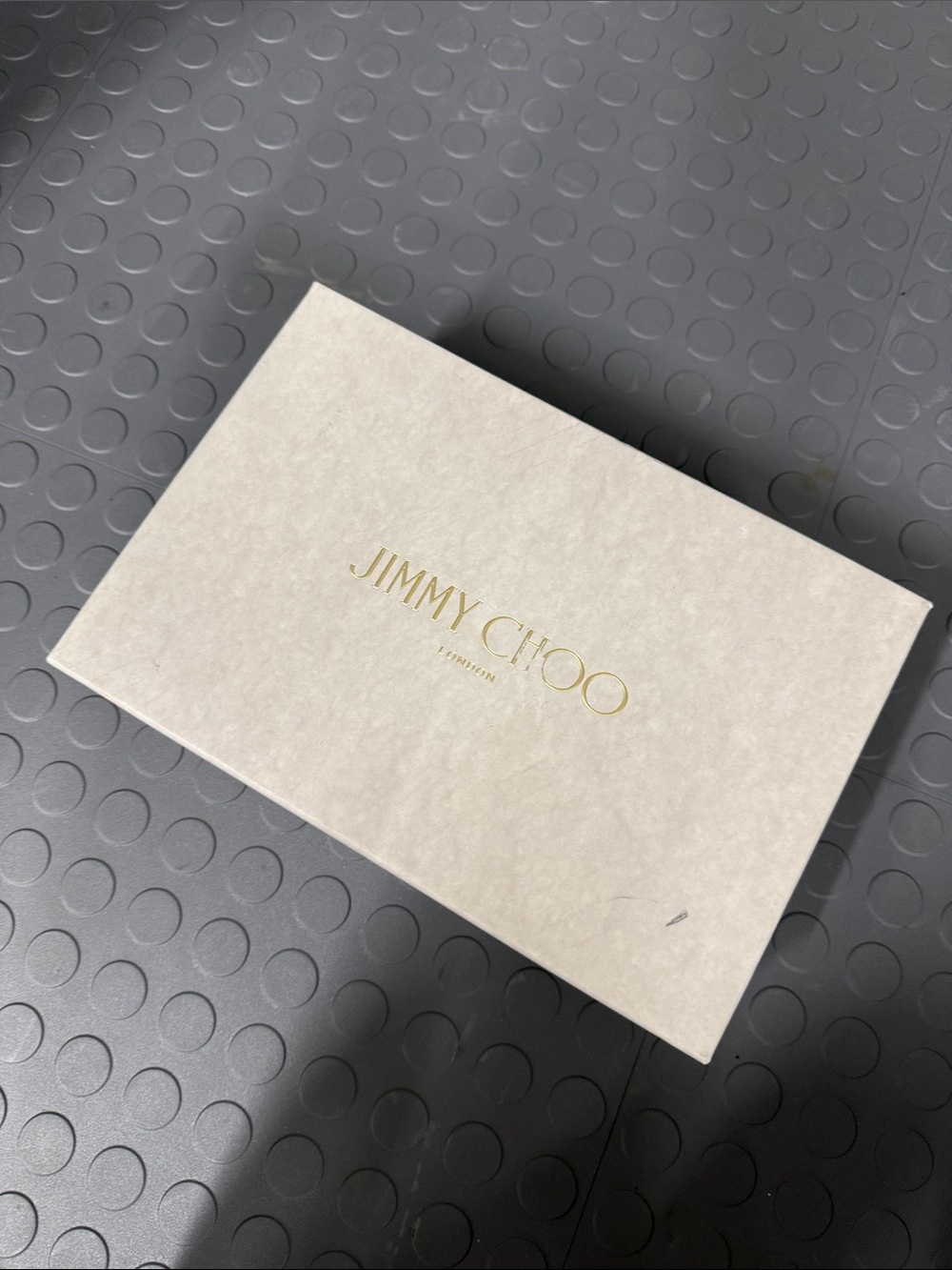 Jimmy Choo Beige Box with Gold Logo